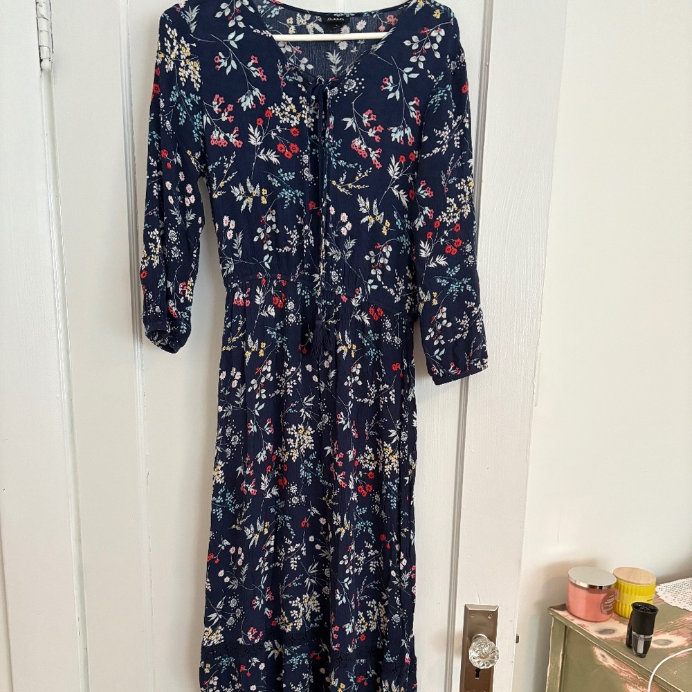 Floral blue maxi dress